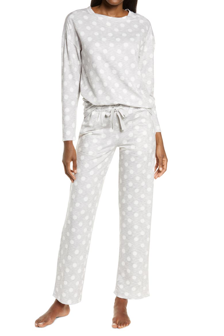 Dot Pajamas, Main, color, SUPER DUPER DOTS HEATHER GREY
