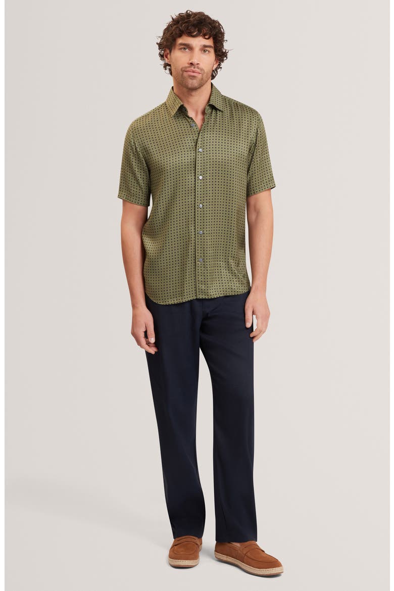 Allistr Check Short Sleeve Button-Up Shirt, Alternate, color, KHAKI