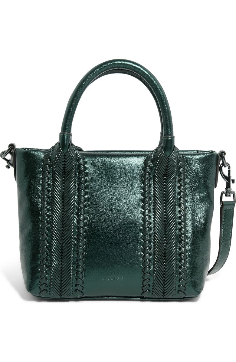 AIMEE All For Love Novelty French Leather Tote, Main, color, Metallic Forest