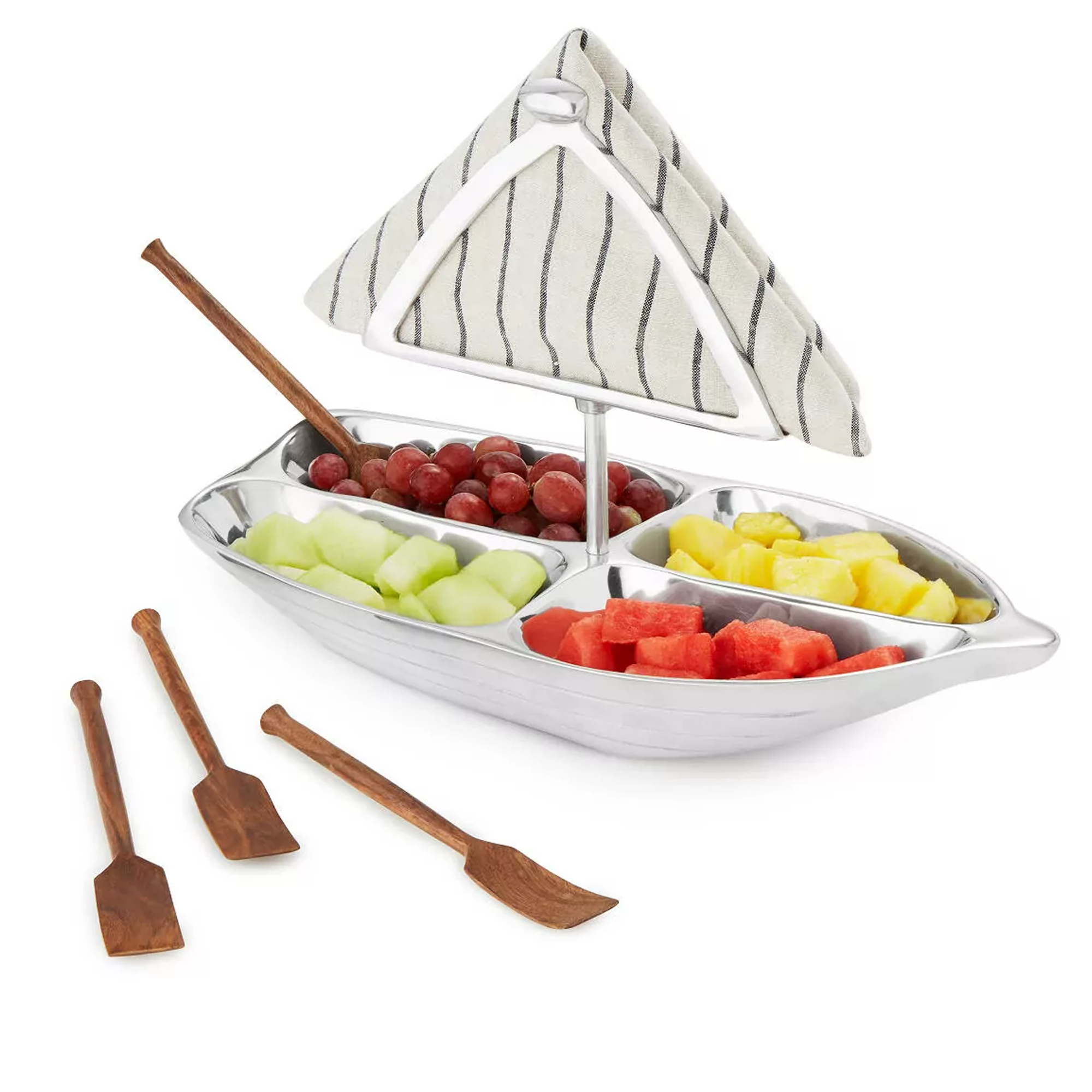 Uncommon Goods Rowboat Serving Bowl with Napkin Holder