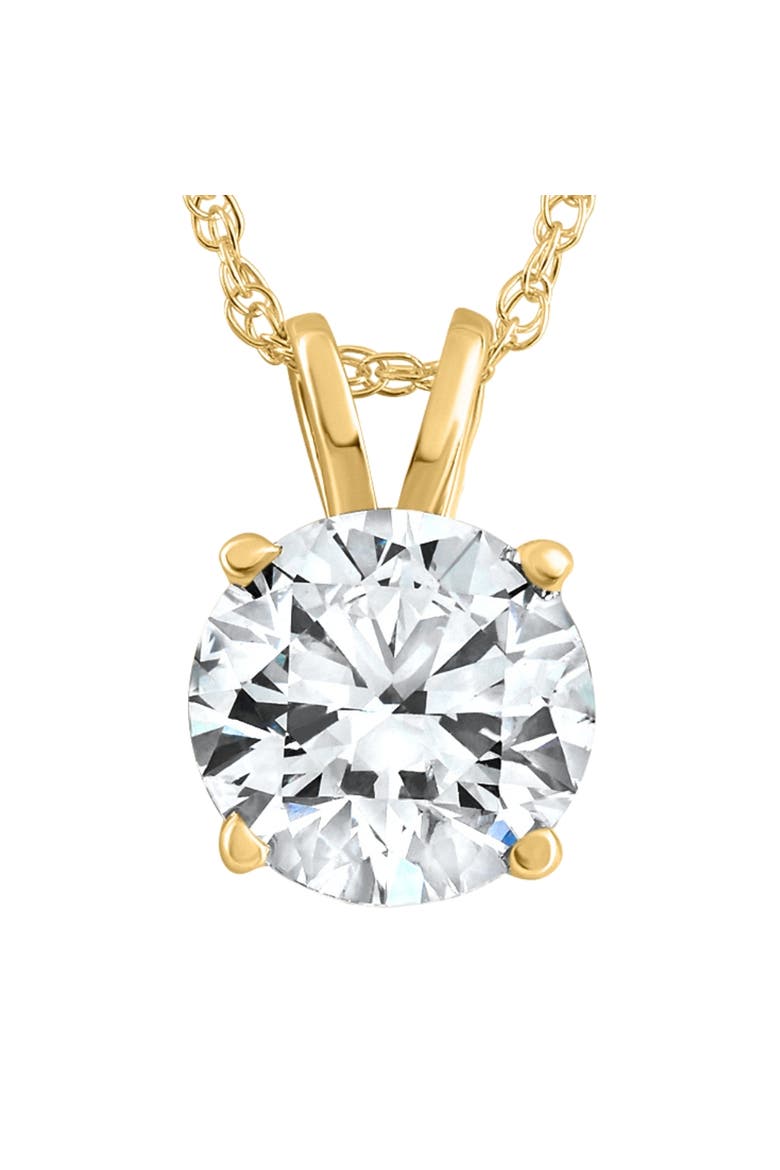 1 1/4Ct Lab Grown Solitaire Diamond Pendant Gold Necklace, Main, color, 14k Yellow Gold