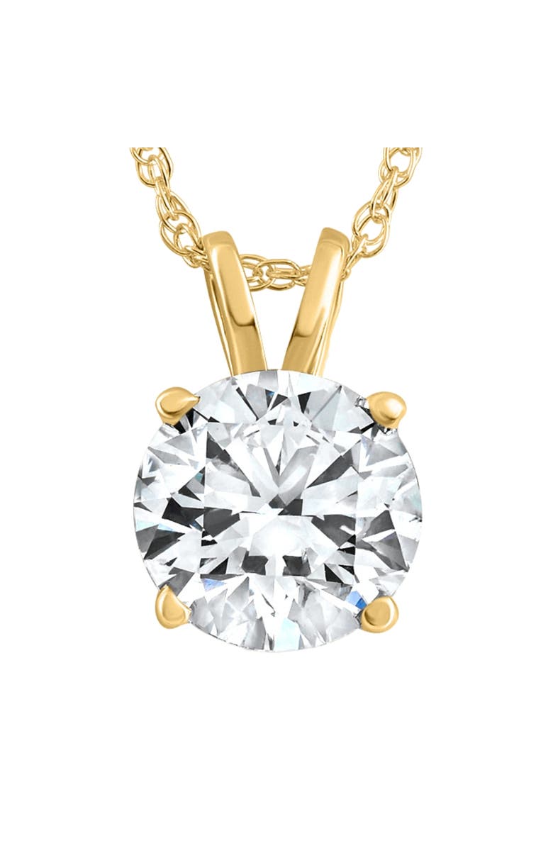 Bliss Diamond 1 1/4Ct Lab Grown Solitaire Diamond Pendant Gold Necklace, Main, color, 14K Yellow Gold