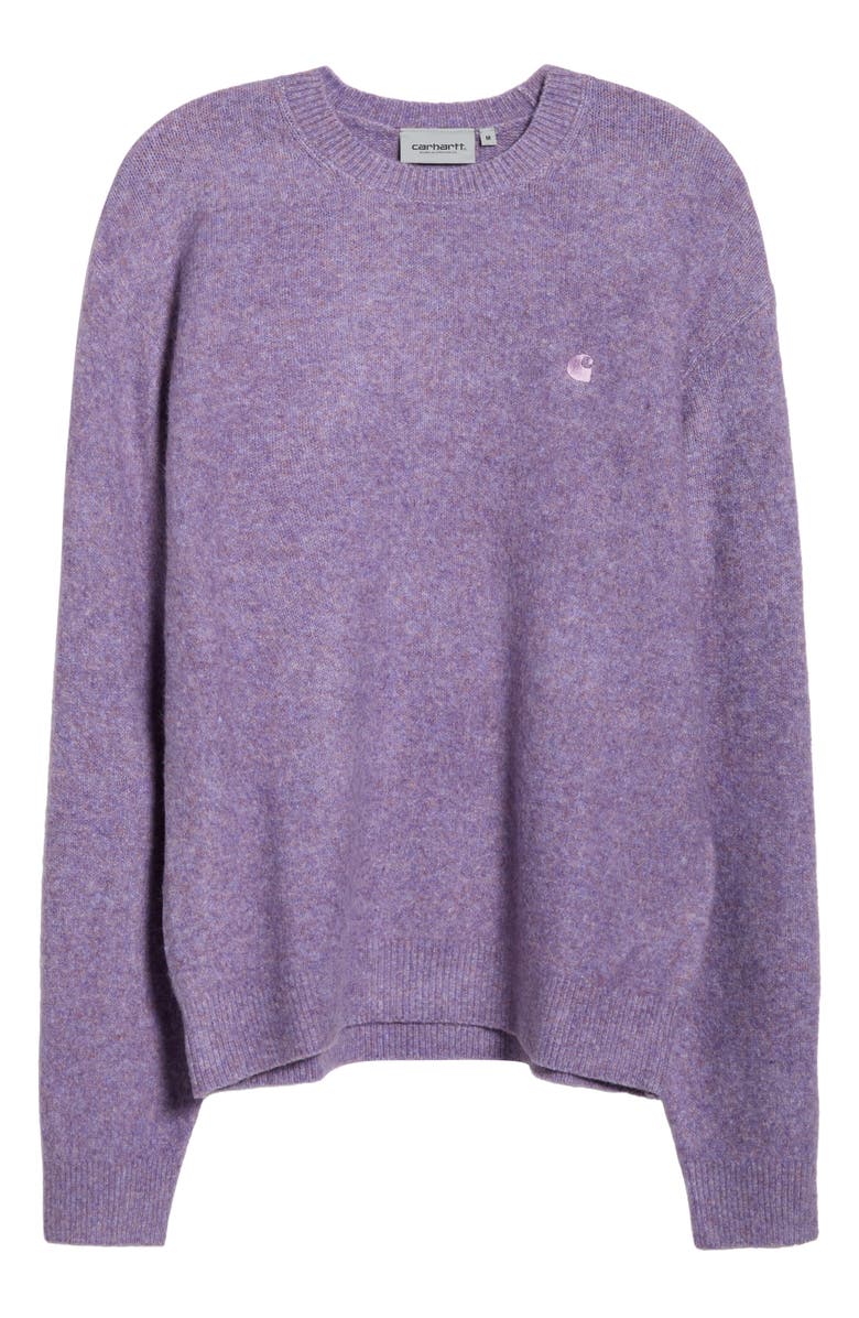 Carhartt Work In Progress Curtis Heathered Crewneck Sweater, Alternate, color, Tangled Phlox