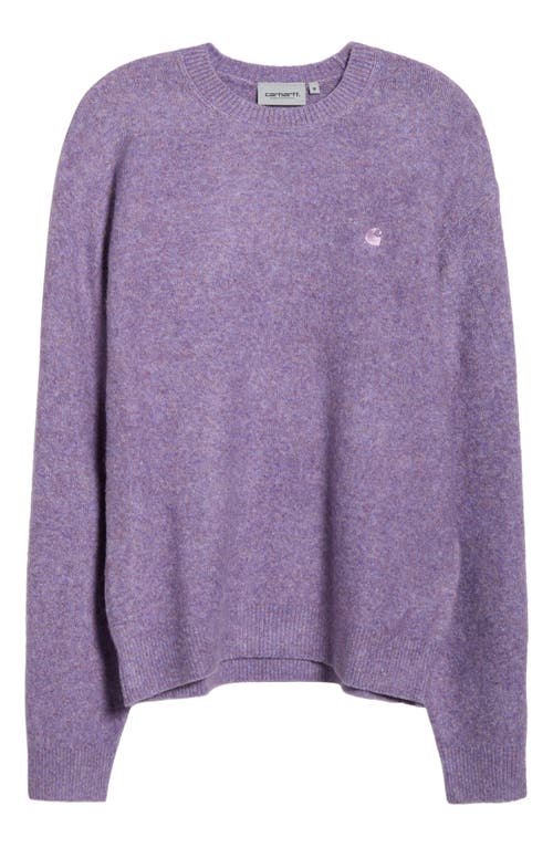 Carhartt Work In Progress Curtis Heathered Crewneck Sweater In Purple