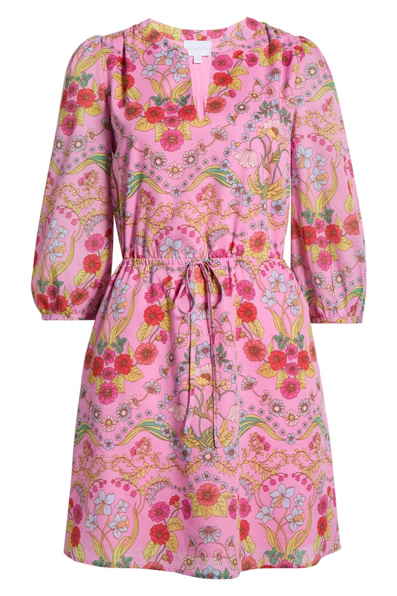 Ramsie Floral Print Minidress, Alternate, color, CREAM PINK MULTI