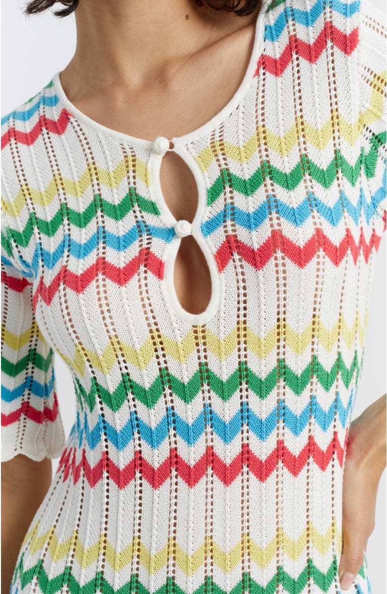 Chinti & Parker Cotton Chevron Stitch Dress, Alternate, color, 