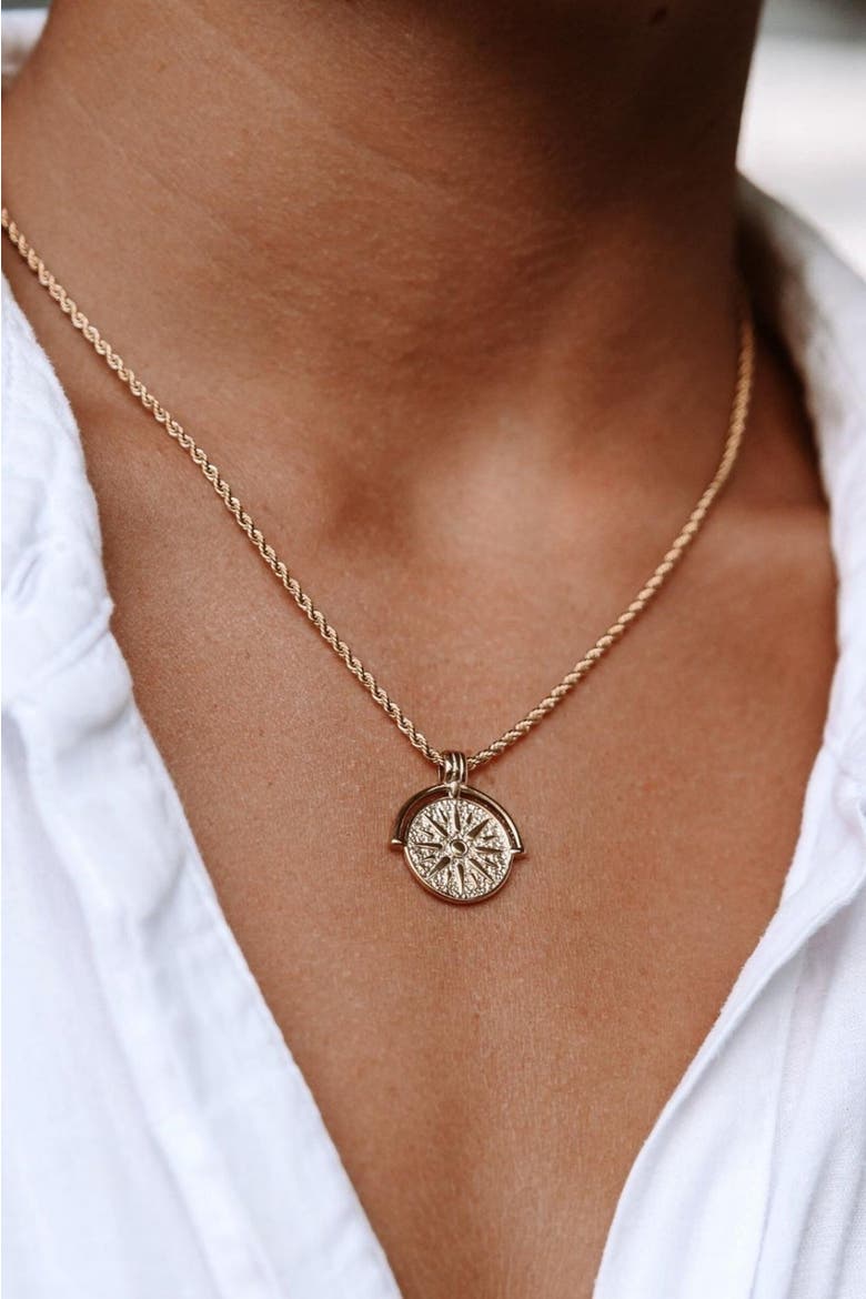 Golden Sun Necklace, Alternate, color, Gold