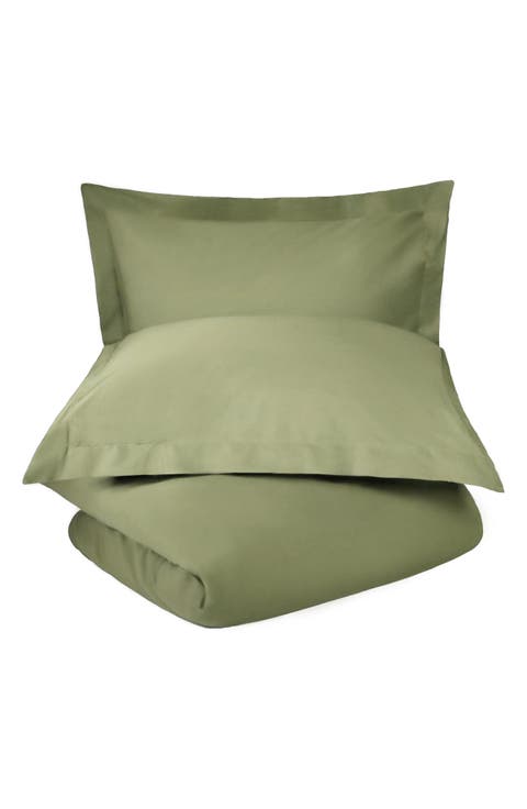 Solid 800 Thread Count Sateen Duvet Cover & Shams Set