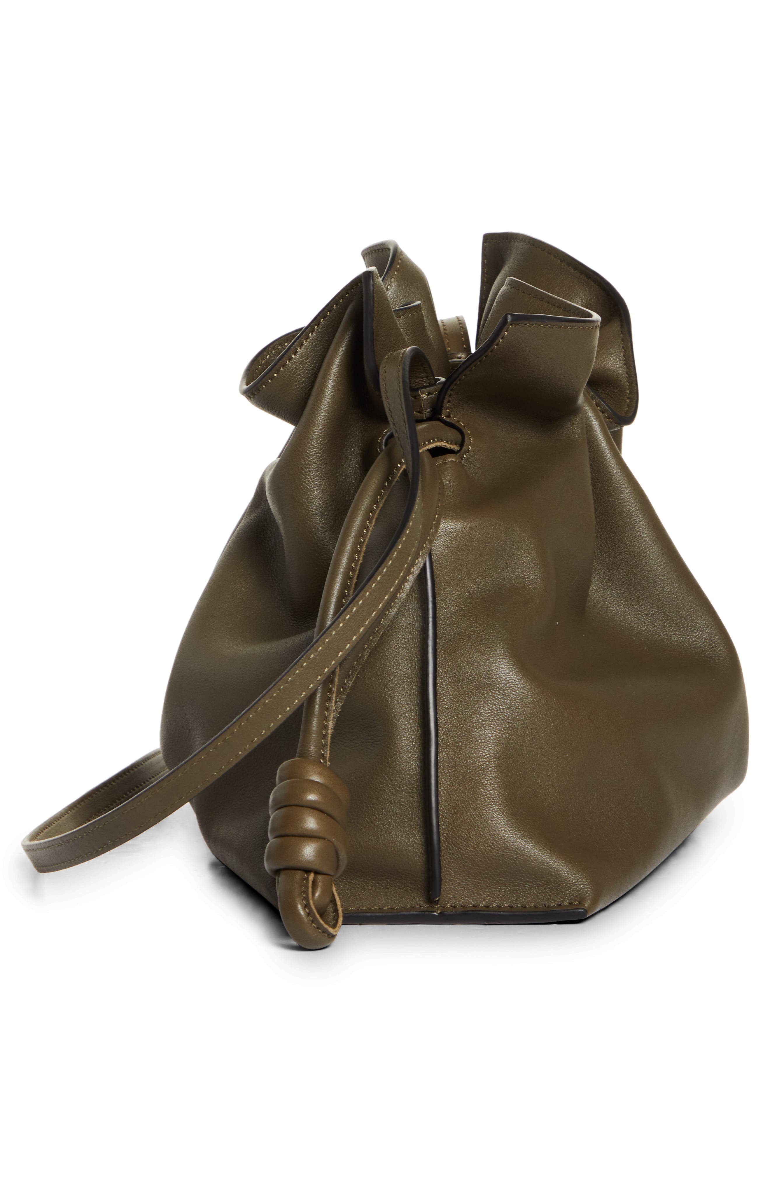 Flamenco Leather Clutch, Alternate, color, DARK KHAKI GREEN