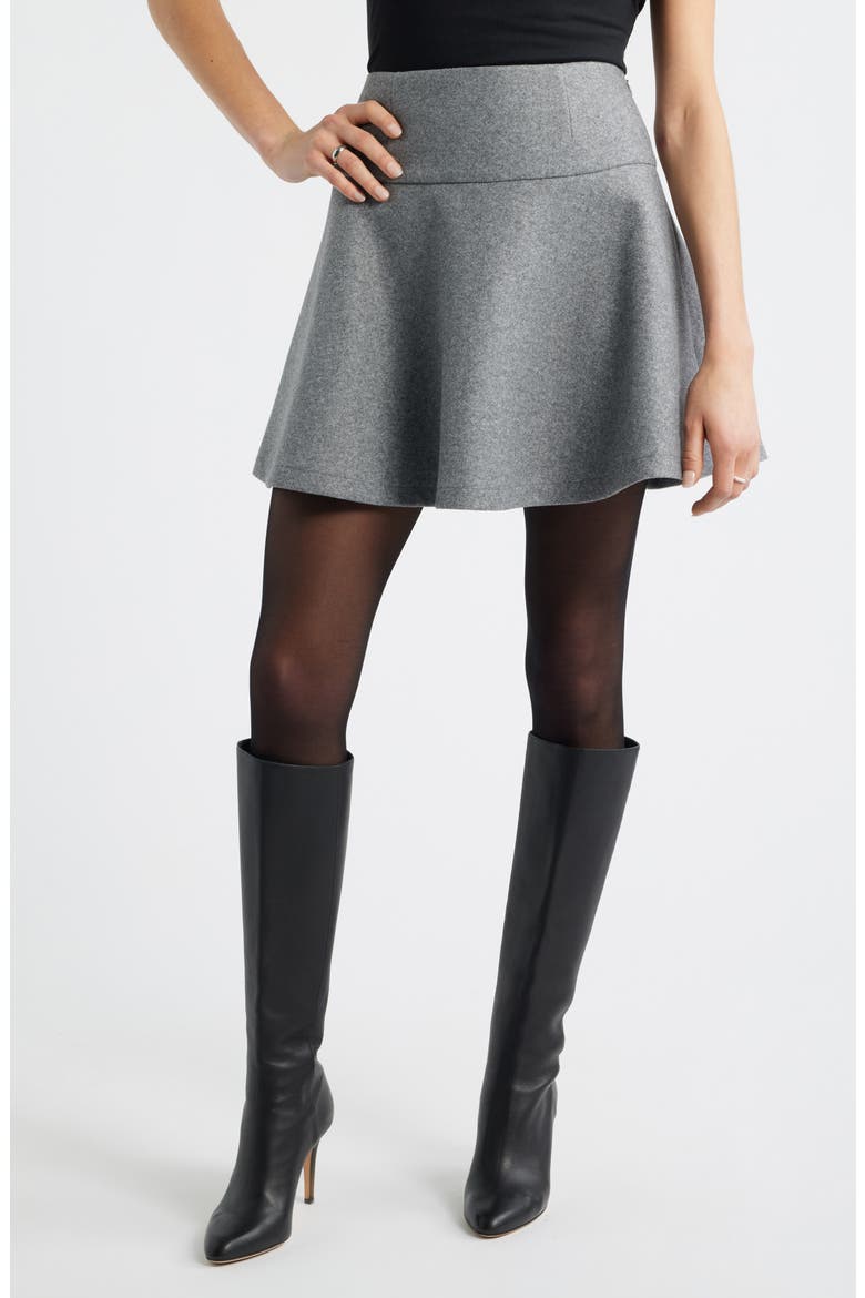 Flare Miniskirt, Main, color, GREY DARK HEATHER