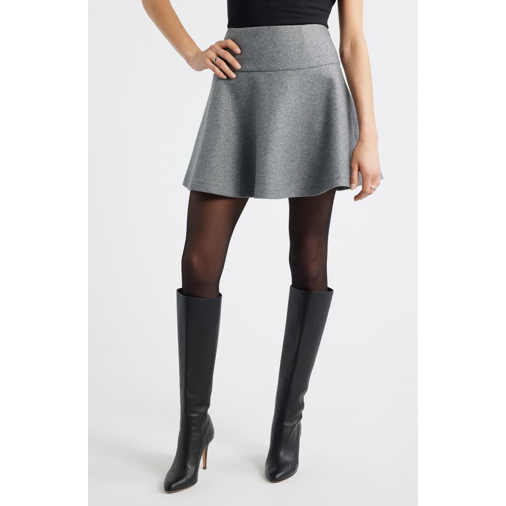 Treasure & Bond Flare Miniskirt In Gray