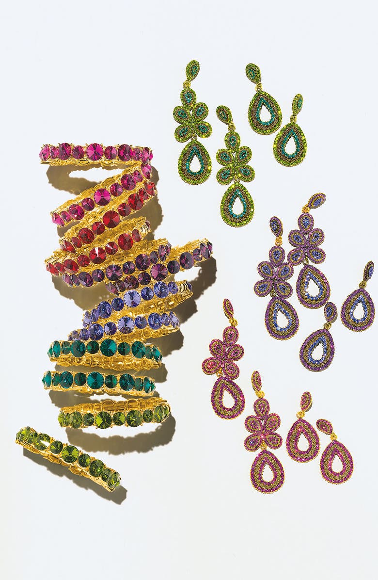 Tasha 'Ornate' Linear Statement Earrings, Alternate, color, 