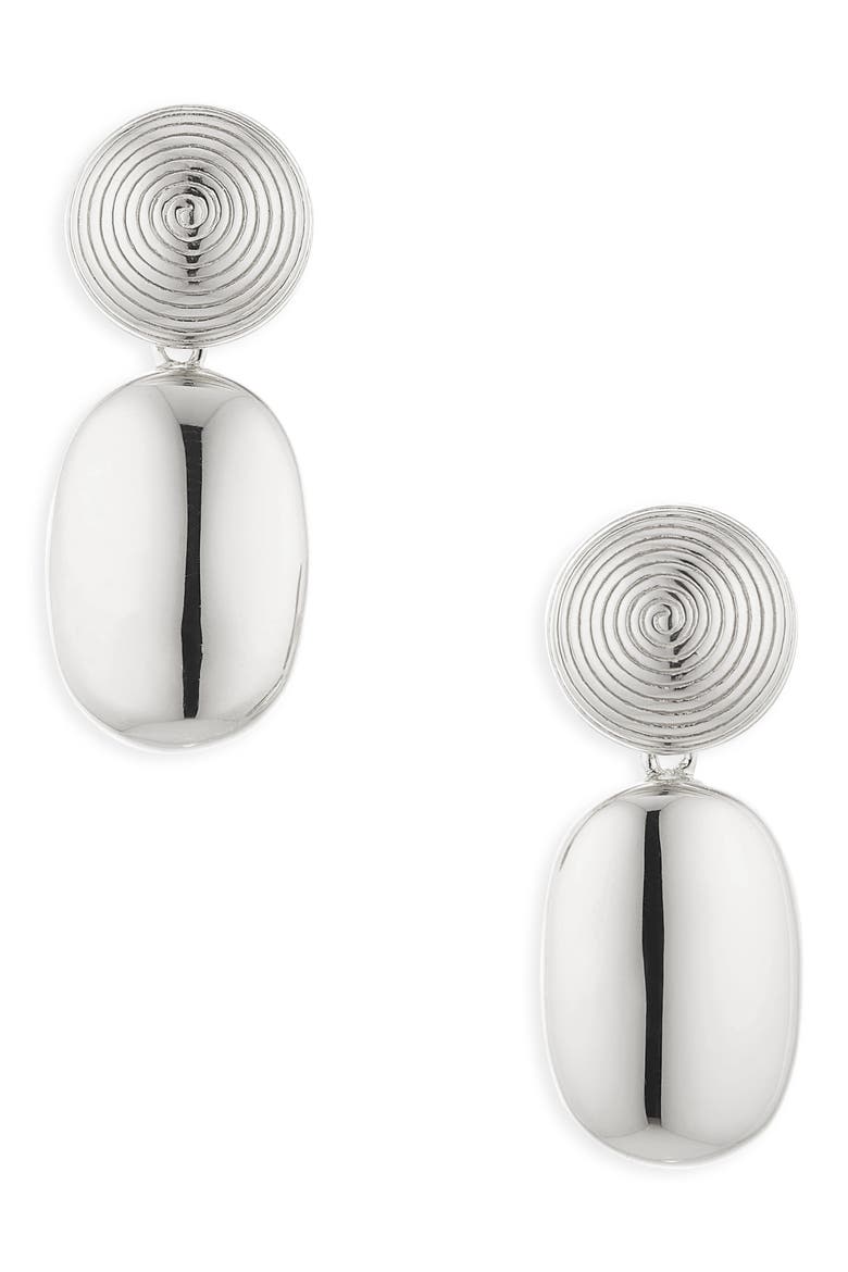 The Carla Drop Earrings, Main, color, SILVER