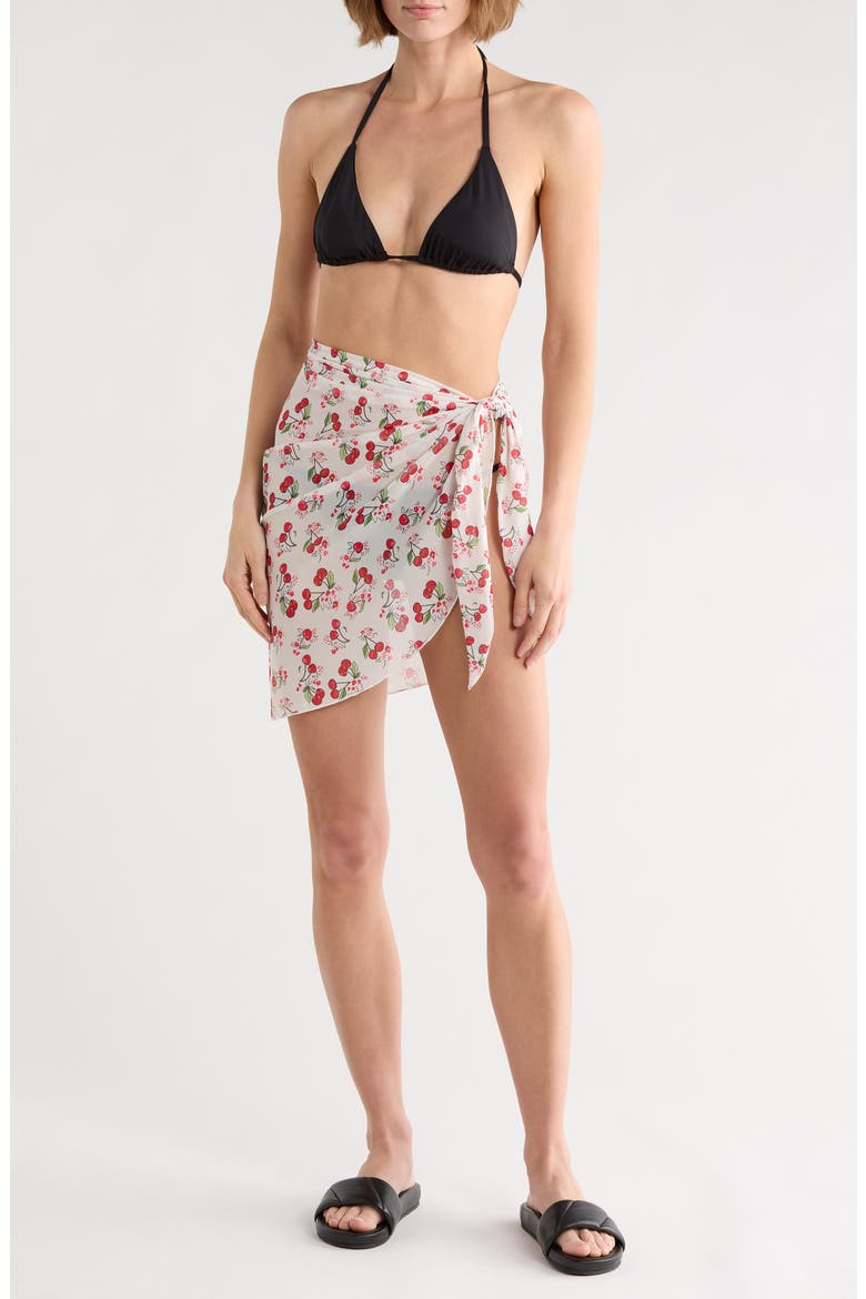 Printed Mesh Sarong, Main, color, IVORY CHERRY MULTI