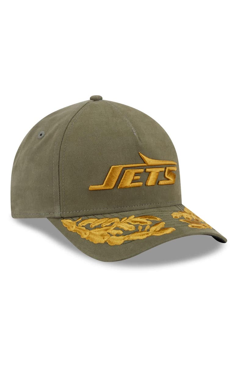 New Era x Alpha Industries Men's New Era x Alpha Industries  Olive New York Jets A-Frame 9FORTY Adjustable Hat, Alternate, color, Olive