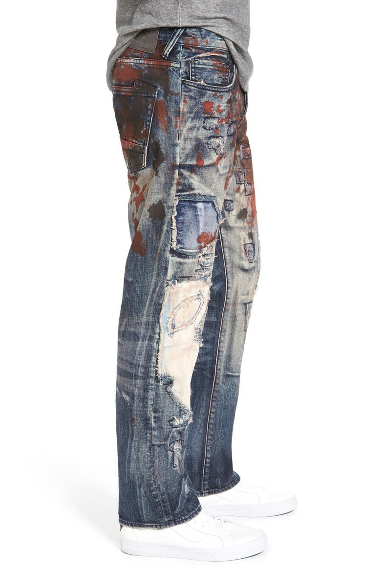 'Barracuda' Destroyed Straight Leg Jeans, Alternate, color, INDIGO