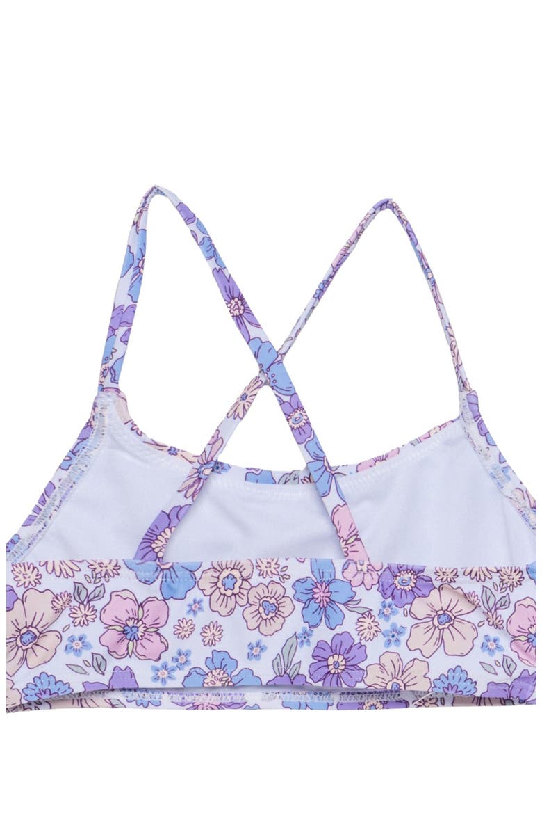 Vintage Flower Criss Cross Strap Swim Set, Alternate, color, Multi-Violet