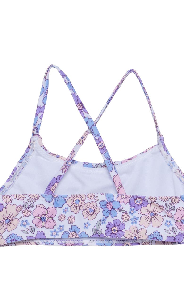 Gottex Kids Vintage Flower Criss Cross Strap Swim Set, Alternate, color, Multi-Violet