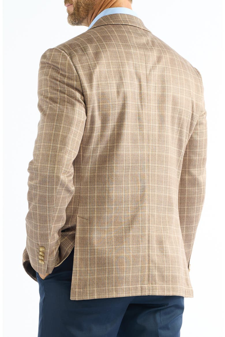 Plaid Knit Sport Coat, Alternate, color, CAMEL