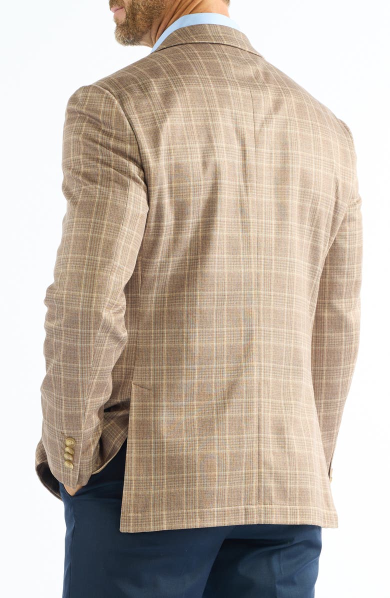 SAVILE ROW CO Plaid Knit Sport Coat, Alternate, color, Camel