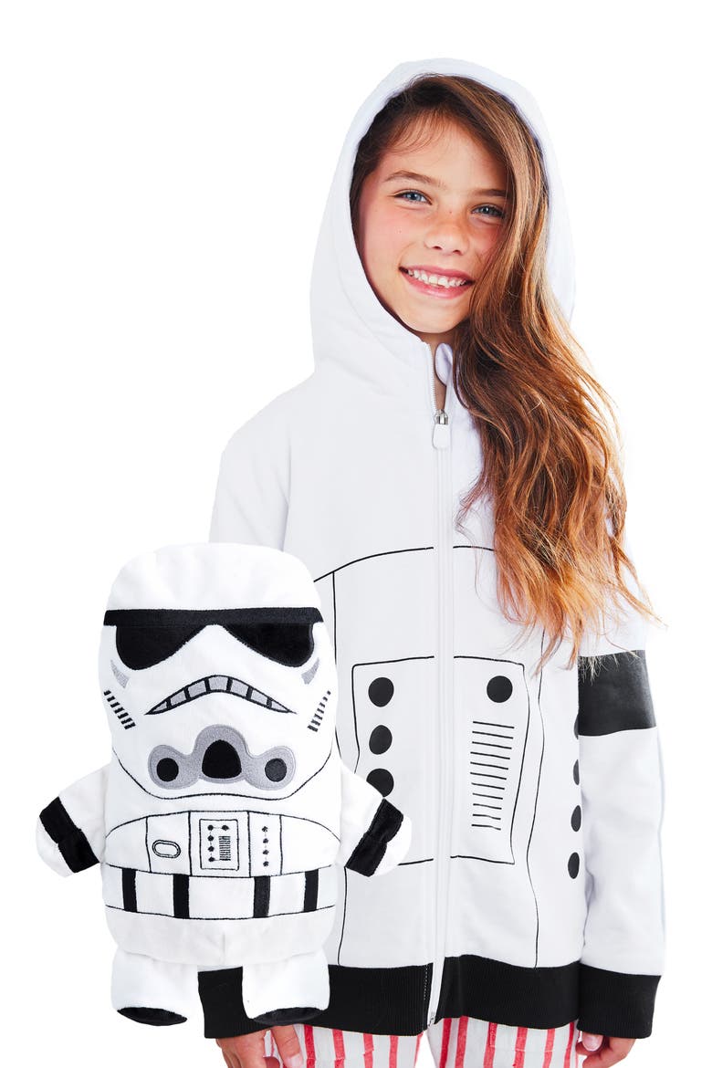 x Star Wars™ Storm Trooper 2-in-1 Plush Toy Hoodie, Main, color, WHITE