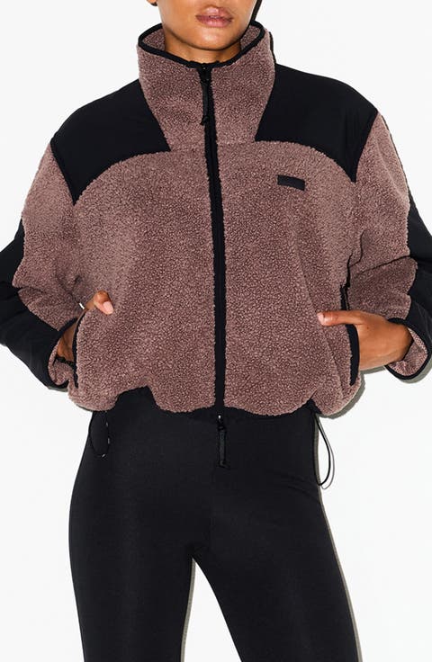 Faux Shearling Zip Jacket (Regular & Plus)