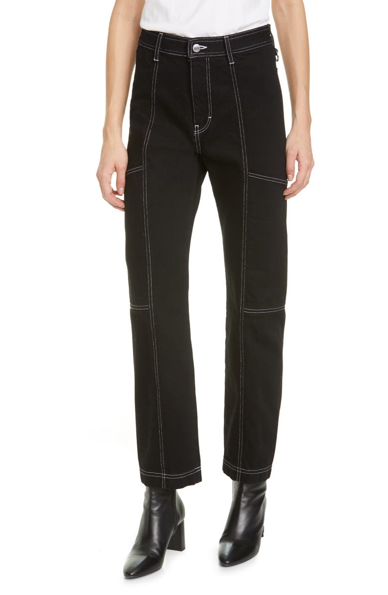 Simon Miller Paneled Straight Leg Jeans, Main, color, 
