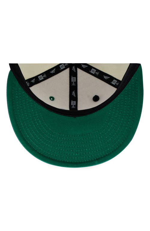 Paper Planes P Logo 9fifty Twill Snapback Cap In Chrome White/drk Green