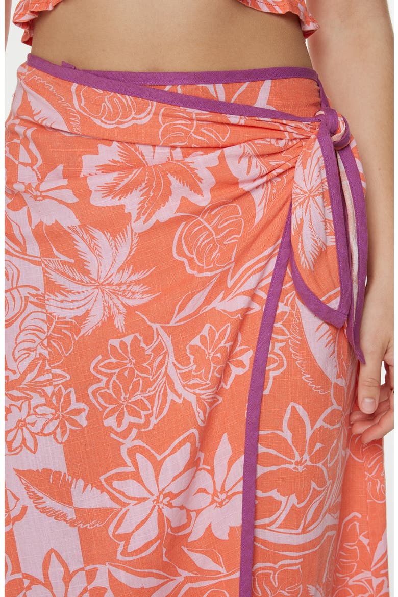 Palma Floral Wrap Skirt, Alternate, color, TIGERLILY TROPICOOL