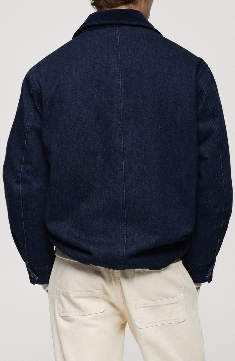 MANGO Corduroy Collar Denim Jacket, Alternate, color,