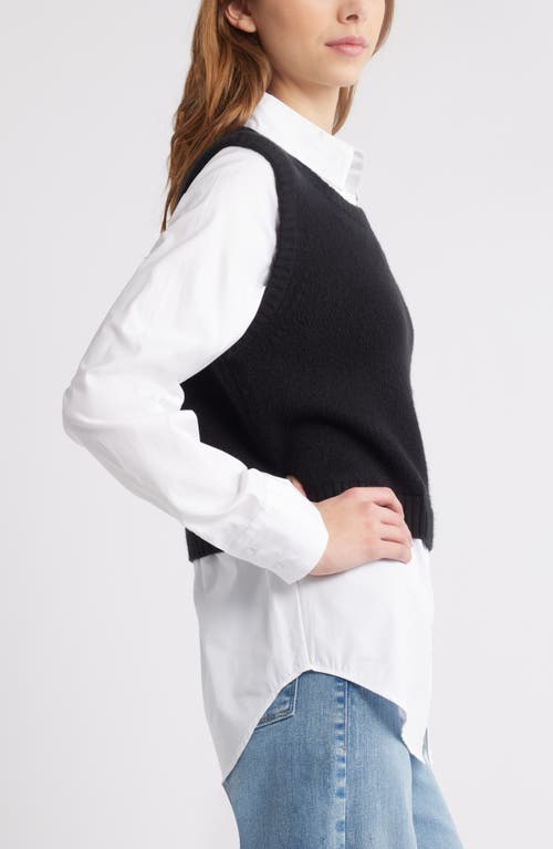 Open Edit Layered Look Sweater Vest