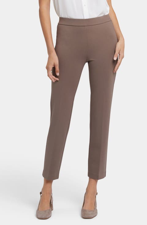 Pull-On Ankle Straight Leg Pants