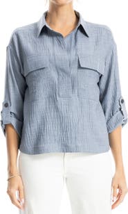 MAX STUDIO Collared Textured Shirt