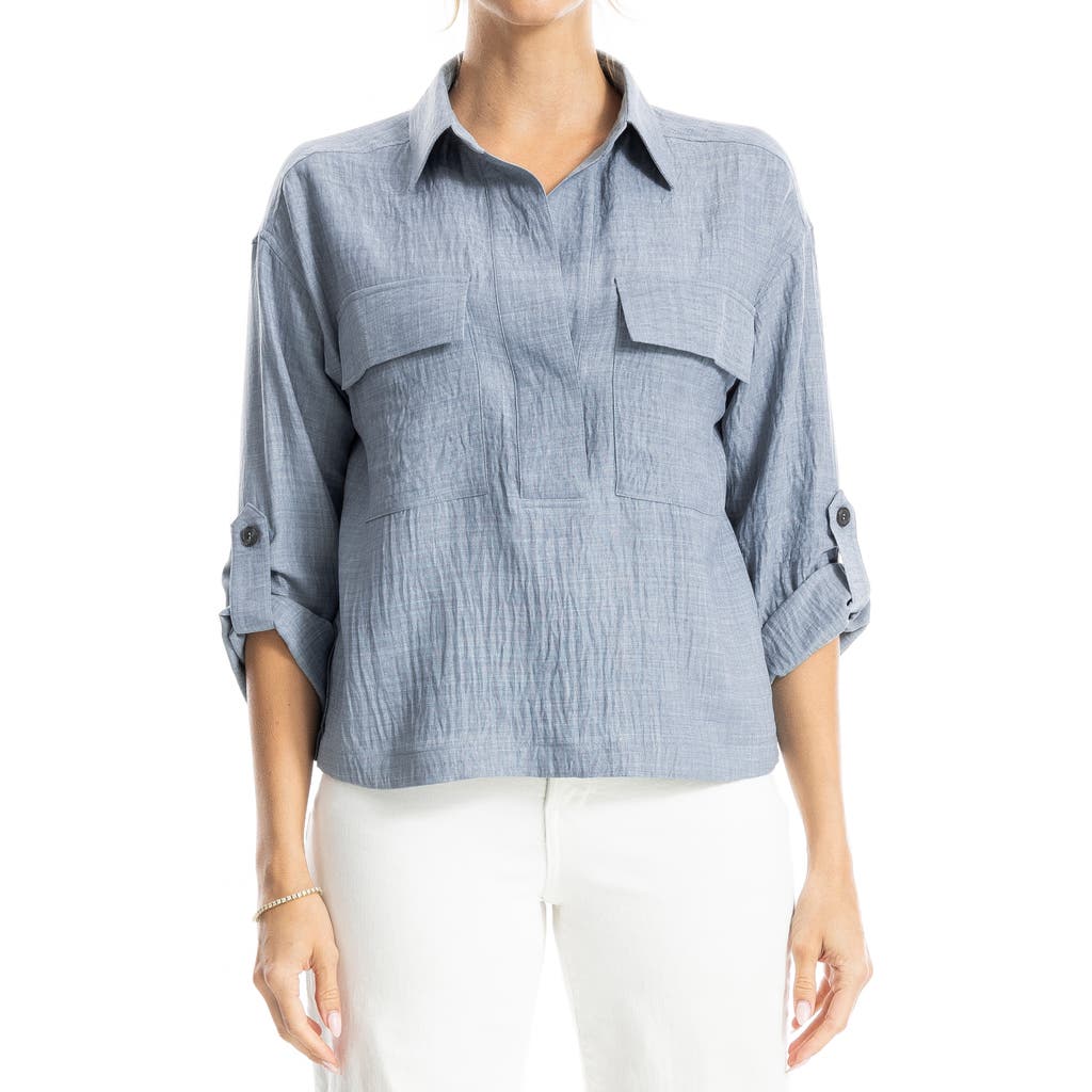 Max Studio Collared Textured Shirt