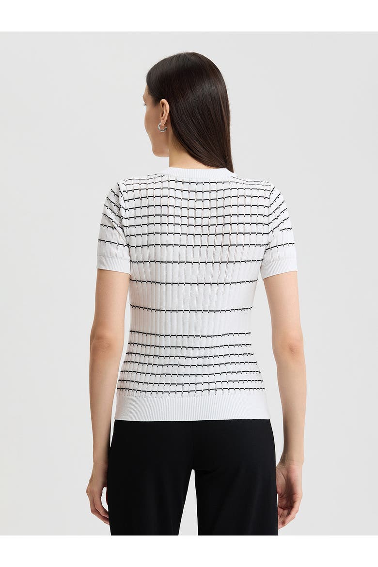 Striped Soft Knit Top, Alternate, color, Black/White