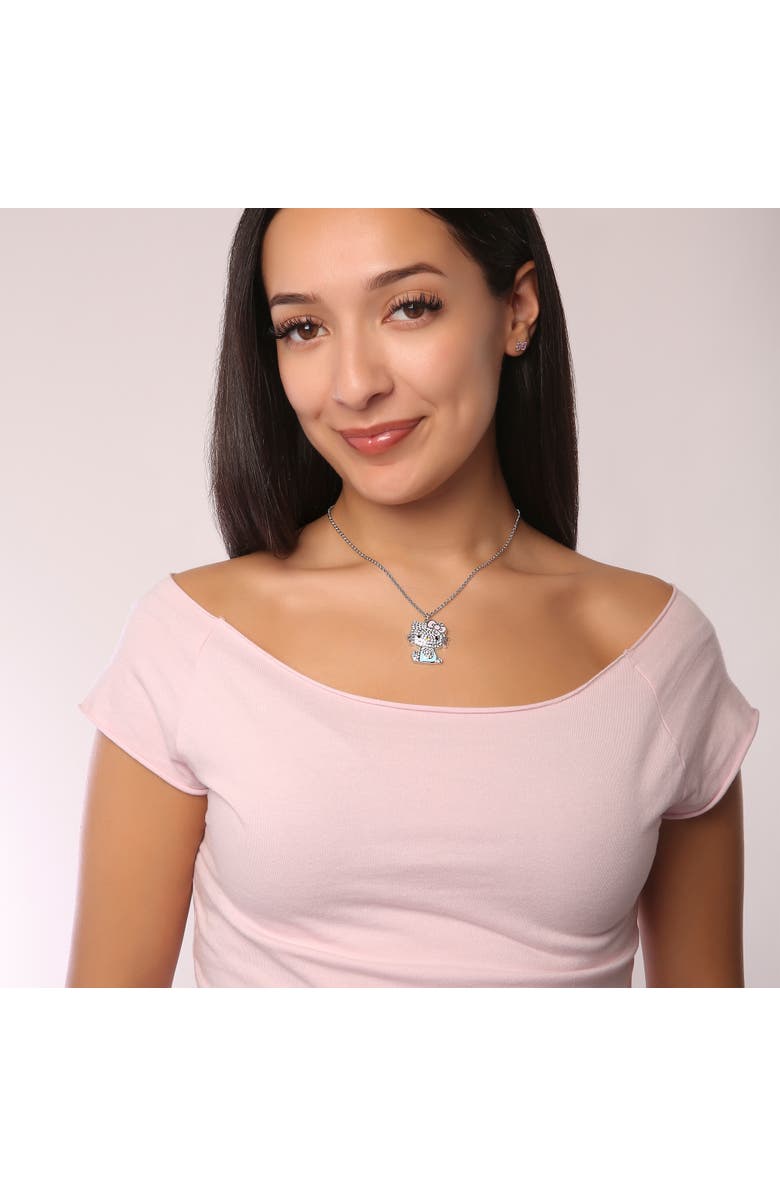 Hello Kitty Pave Crystal Pendant Necklace, 16"+3", Alternate, color, Crystal