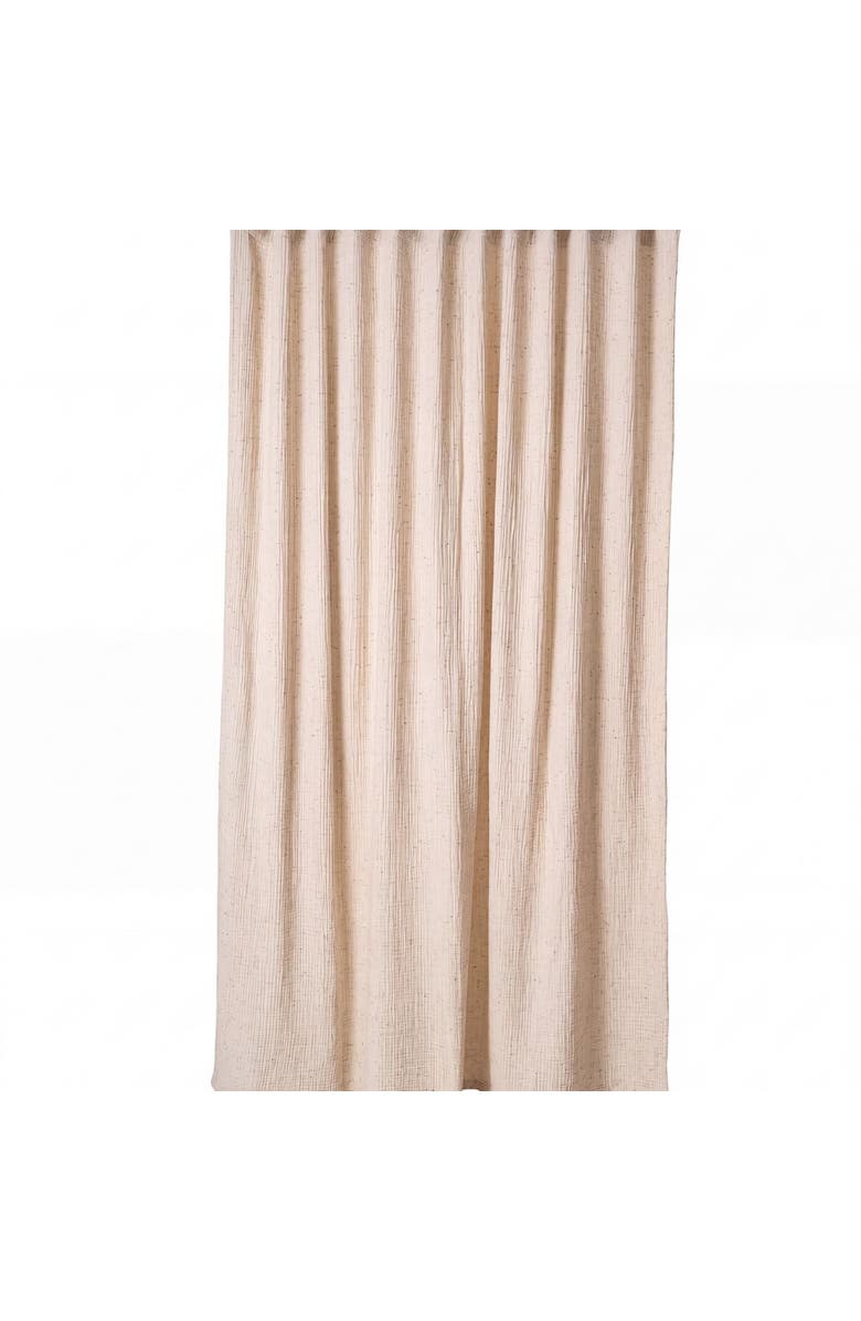Oliviera Home Soho Supersoft 4-Layer Cotton Gauze Shower Curtain, Main, color, Ecru Black Dots