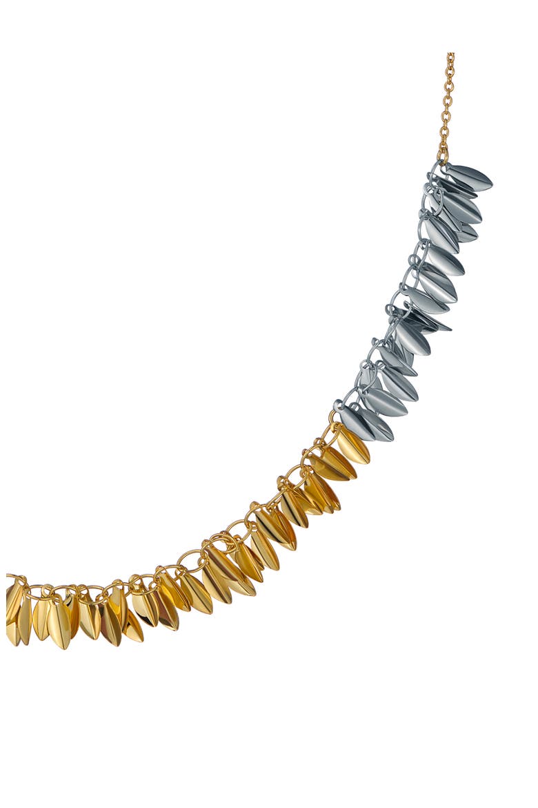 Pemina Petal Fringe Necklace, Alternate, color, GOLD SILVER TONE
