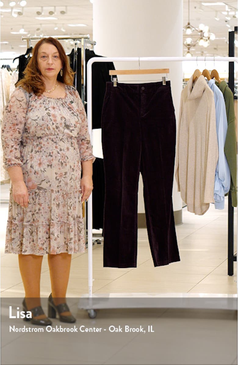 Straight Leg Velveteen Trouser Pants, sales video thumbnail