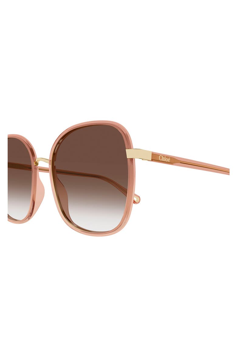 56mm Gradient Square Sunglasses, Alternate, color, RED