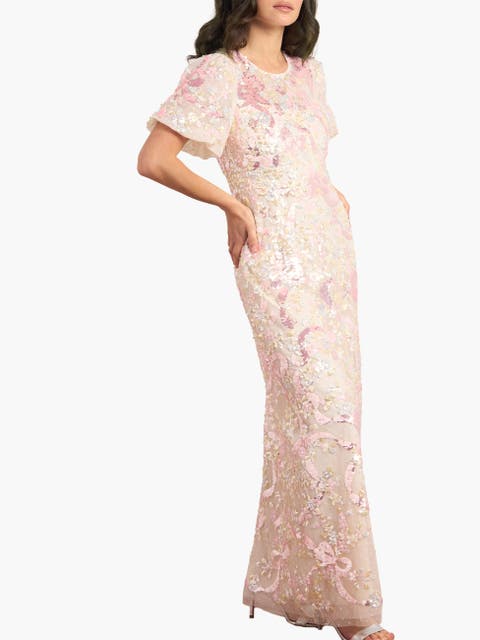 Dancing Ribbon Puff Sleeve Gown