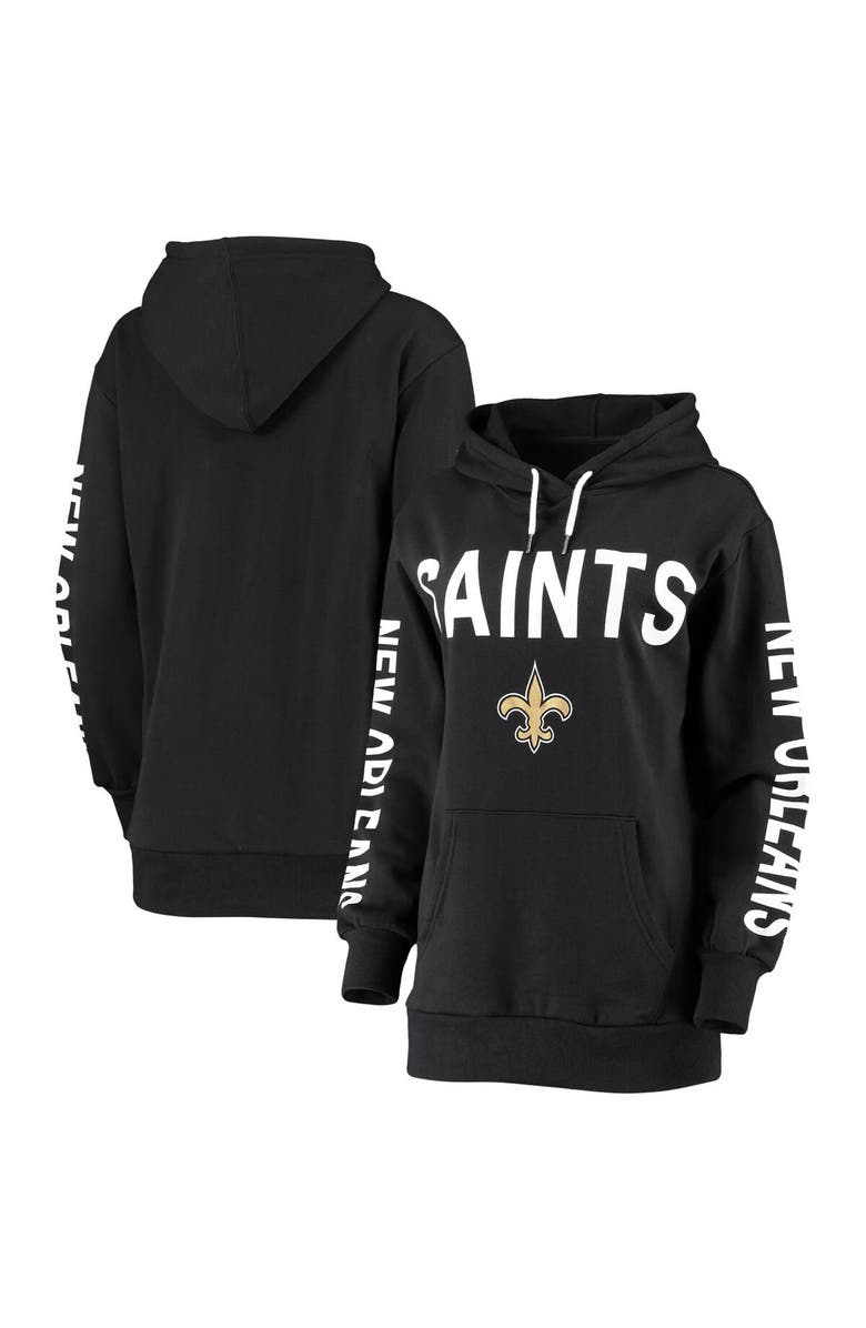 G-III 4HER BY CARL BANKS Women's G-III 4Her by Carl Banks Navy New Orleans Saints Extra Point Pullover Hoodie, Main, color, Black