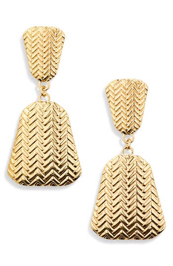Area Stars Textured Drop Earrings In Gold