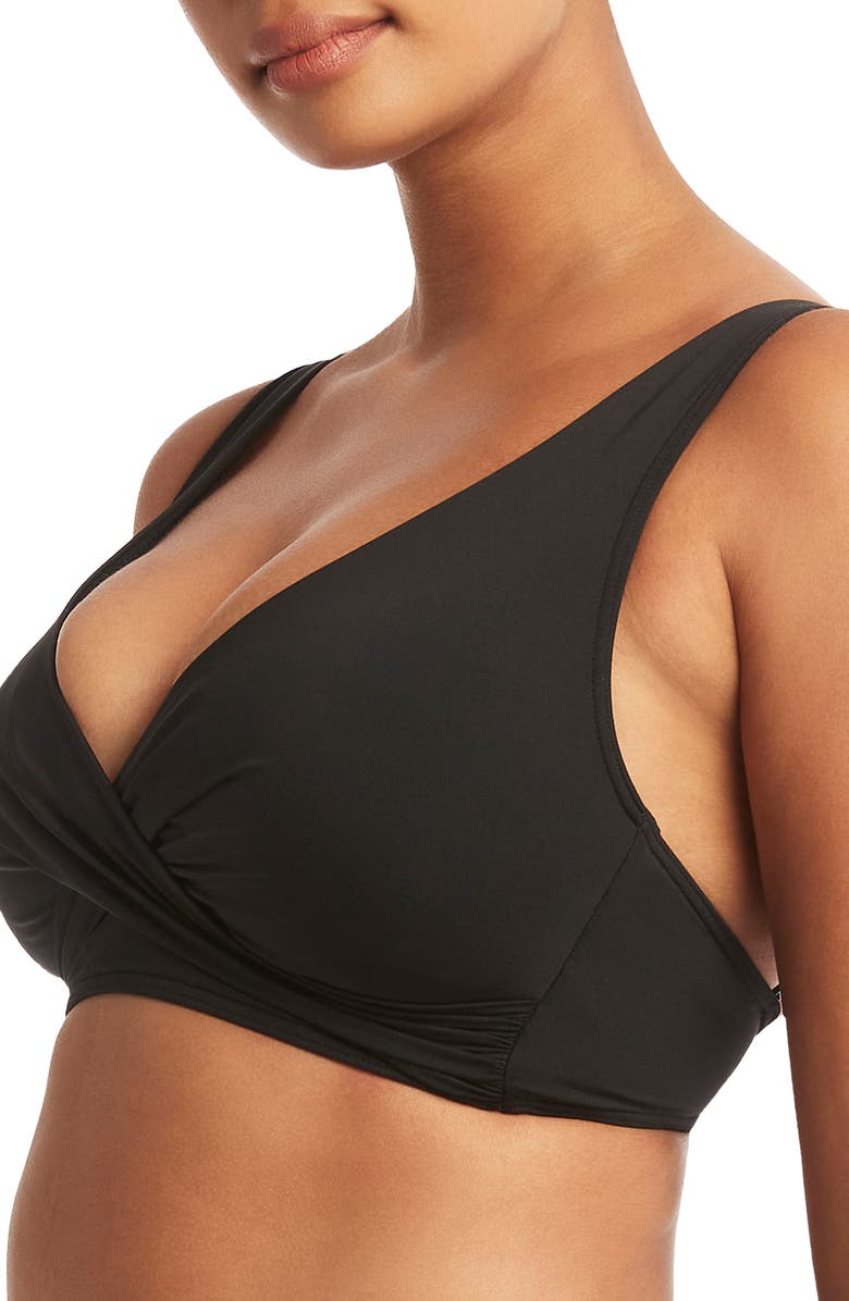 Sea Level Cross Front Multifit Bikini Top, Alternate, color, 