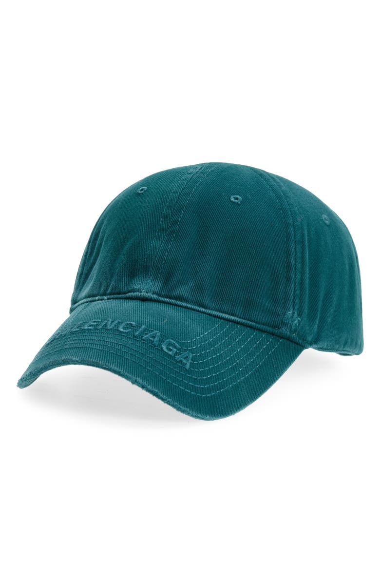 Balenciaga Embroidered Logo Organic Cotton Baseball Cap, Main, color, 