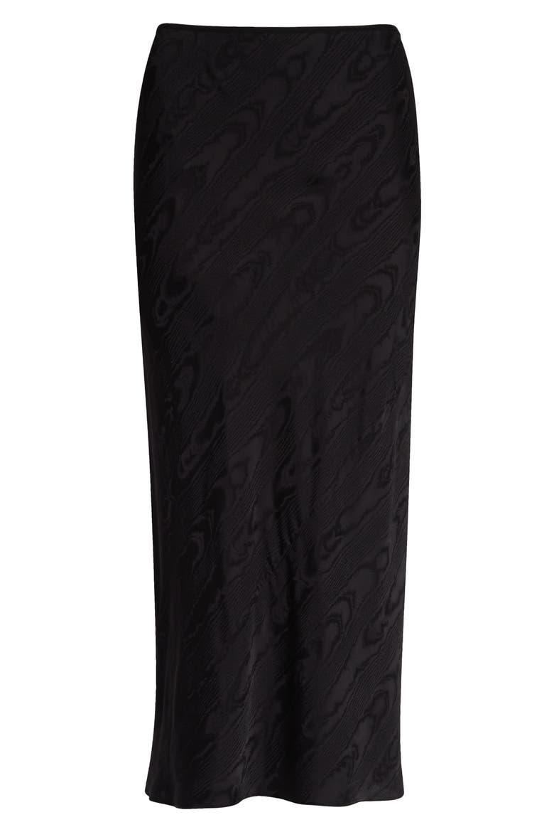 Sati Moir Viscose Skirt, Alternate, color, BLACK