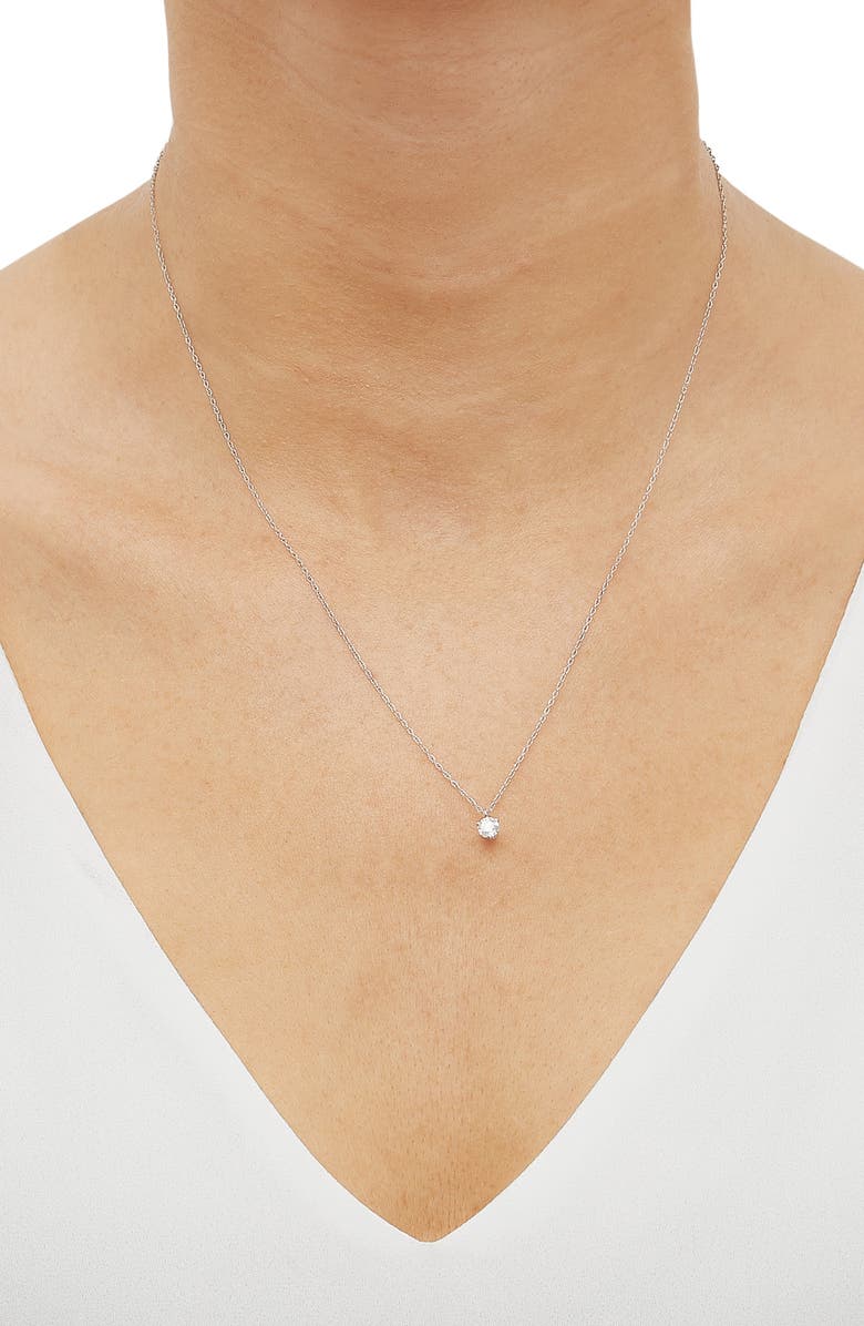 Frankie & Zoe Diamond Solitaire Necklace, Alternate, color, White Gold
