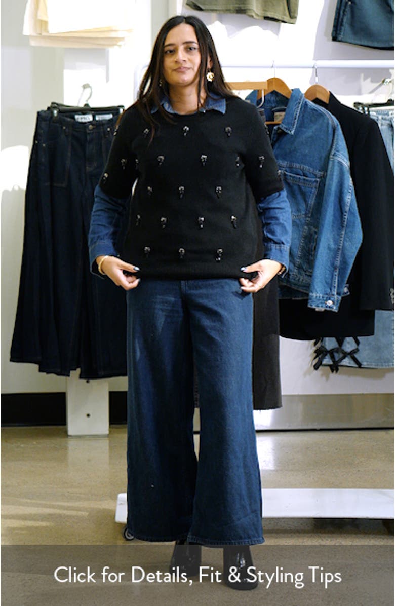 Embellished Short Sleeve Wool & Cashmere Sweater, sales video thumbnail