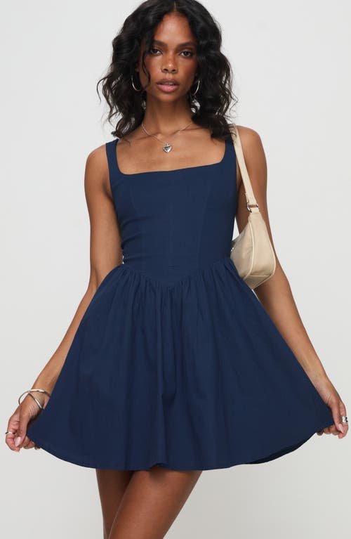 Shop Princess Polly Martie Fit & Flare Minidress In Navy