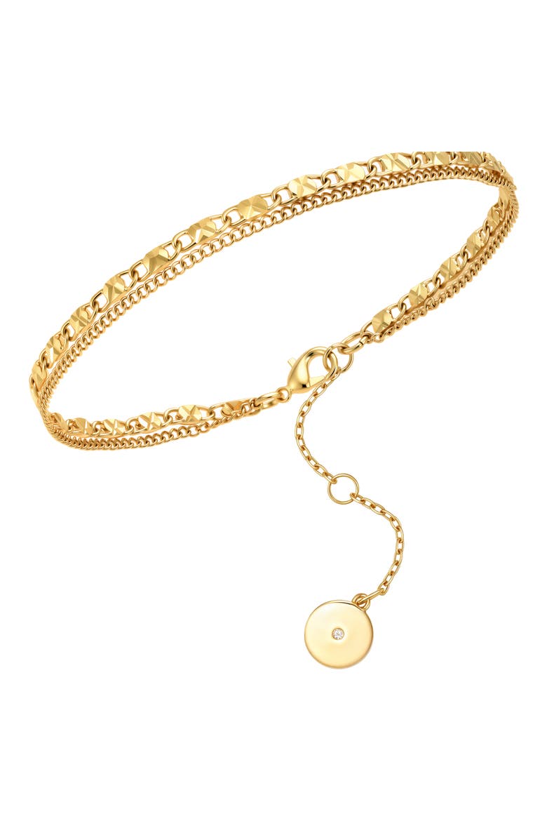 Layer Chain Anklet, Alternate, color, GOLD TONE